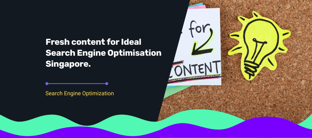 Notice board used to brainstorm topic ideas, highlighting 5 reasons why fresh content is critical for search engine optimization in Singapore