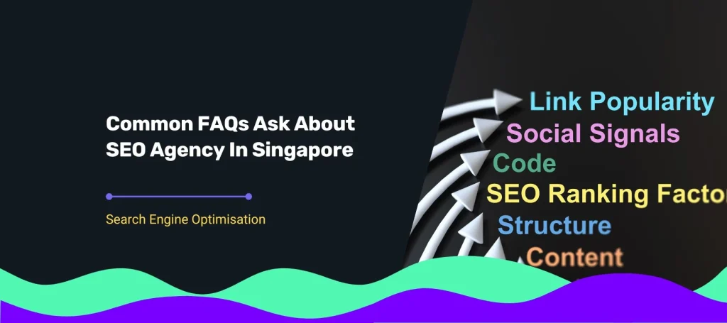 Visual concept featuring SEO ranking factors like content, structure, and social signals, symbolising strategies used by an SEO agency in Singapore.