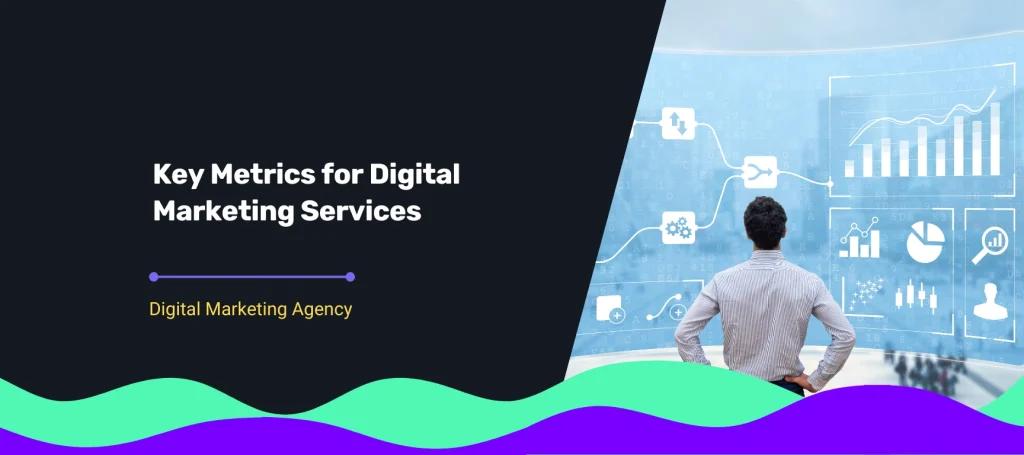 Key metrics dashboard illustrating performance tracking for digital marketing services.